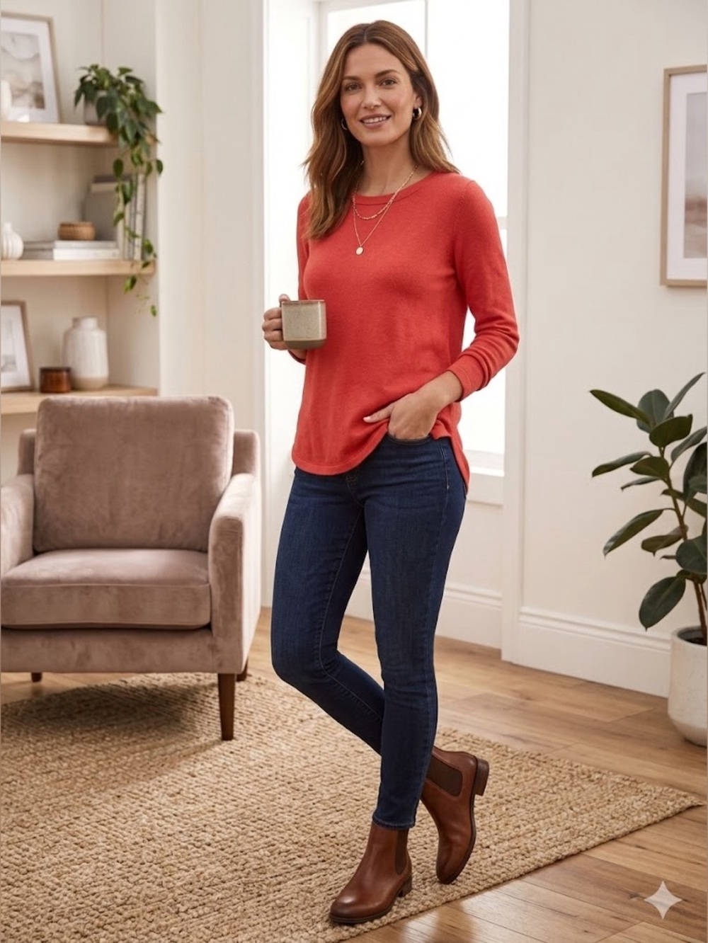 NWT LOFT Red Relaxed Sweatshirt, size M